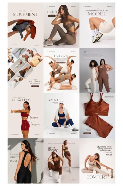 activewear set, workout outfit, gym clothing, sports bra leggings set, athletic wear, fitness apparel, new arrival, brand awareness, editorial, lifestyle, calm, luxurious, neutral, brown, red